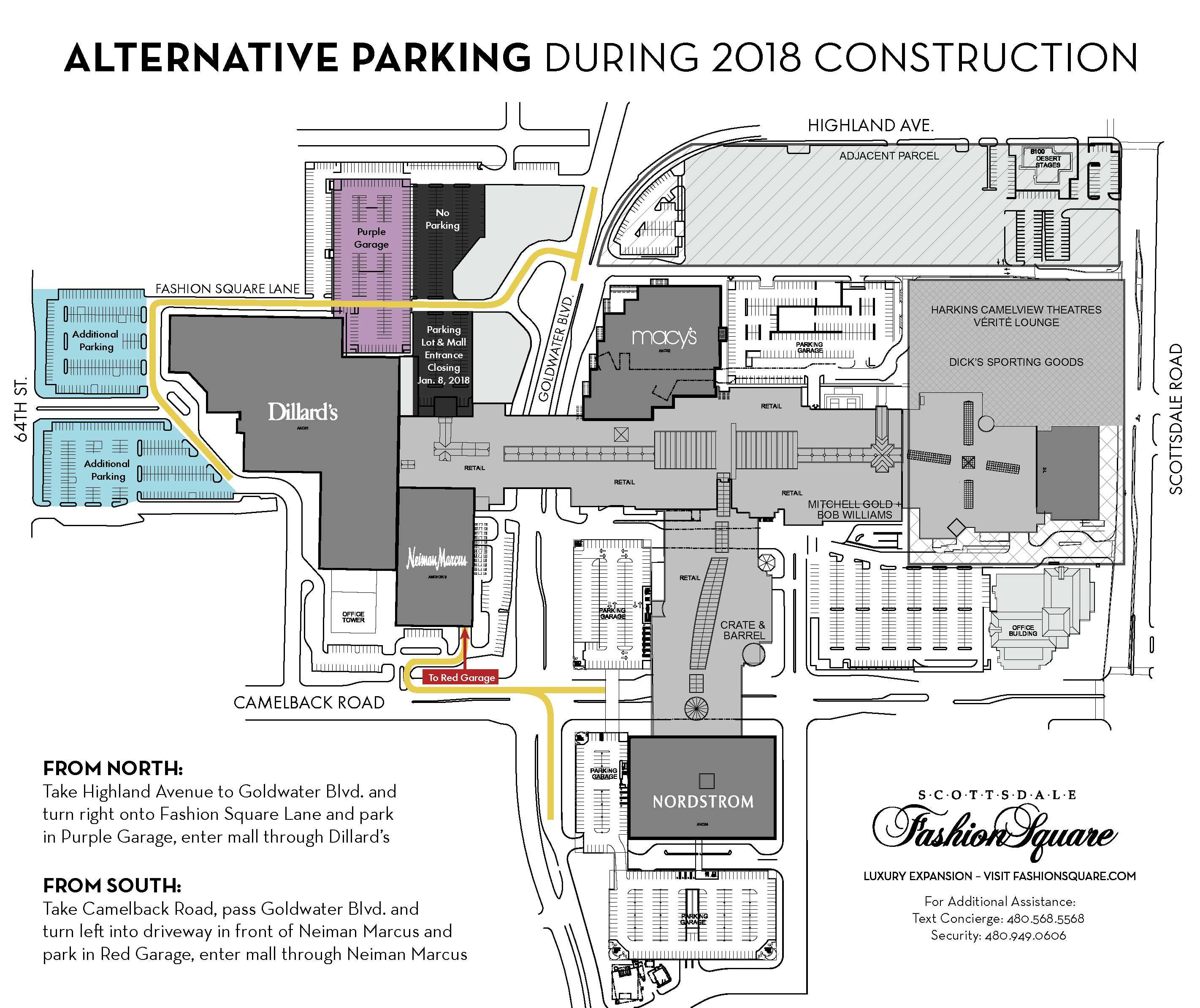 Fashion Square Mall Map Gadgets 2018   Sfs Parking Map Construction 