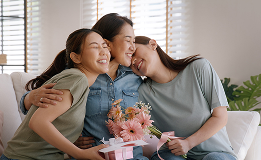 A Mother's Day hug from two daughters