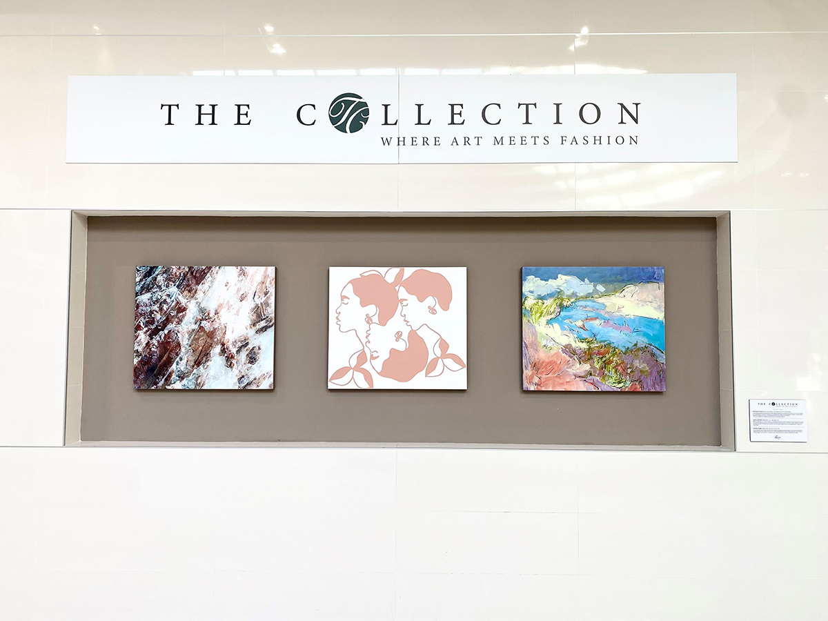 THE COLLECTION Feature Wall showcasing the work of Ívan Hoyos-Freyre, Justine Swindell, and Dorothy Fagan