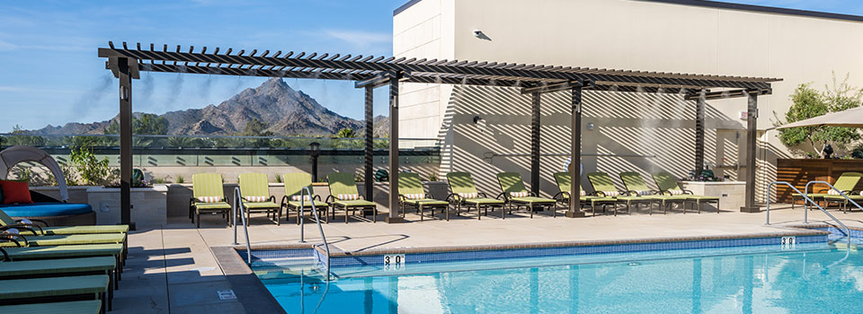 Pool area at Life Time Biltmore