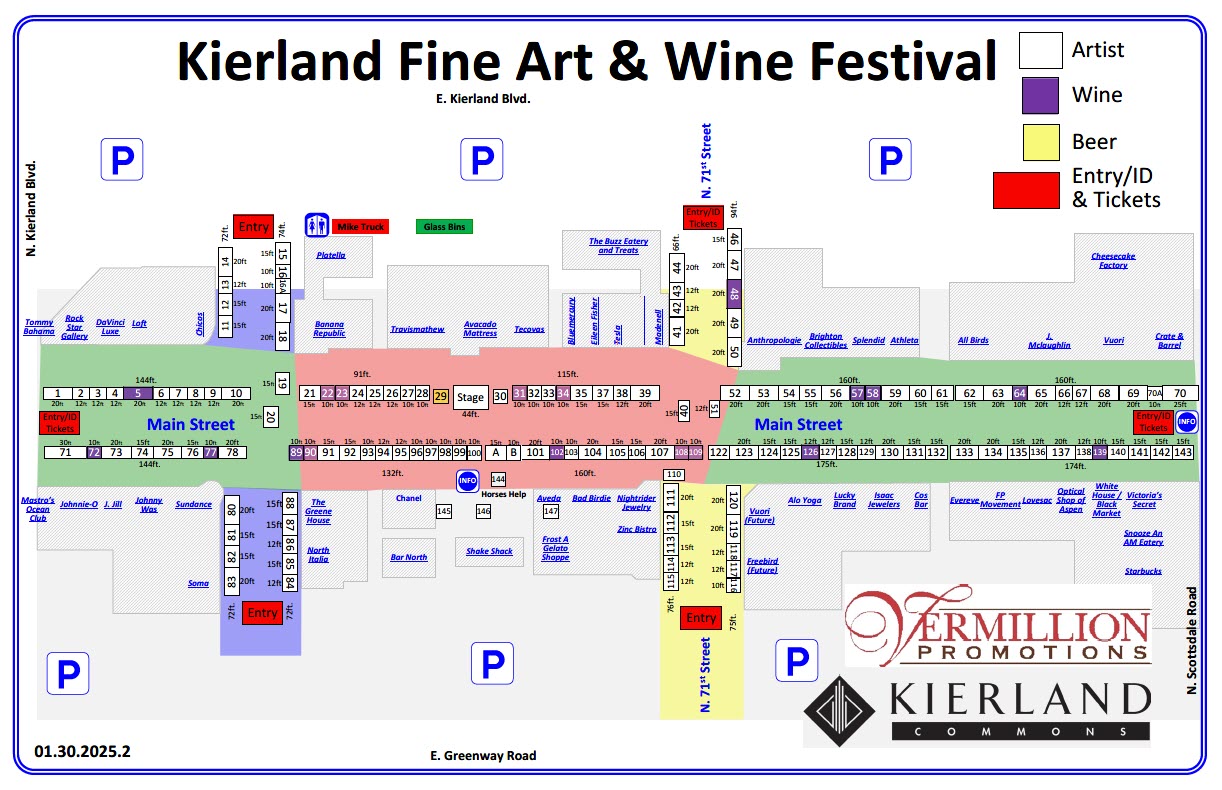 Kierland Commons Street closure and event map