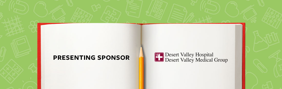 open book. presenting sponsor. desert valley hospital. desert valley medical group
