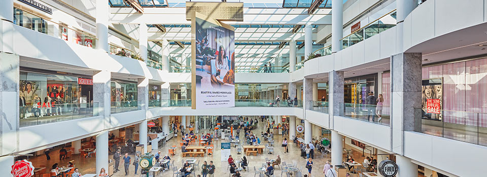 Palm Court at Scottsdale Fashion Square as viewed from the 2nd floor