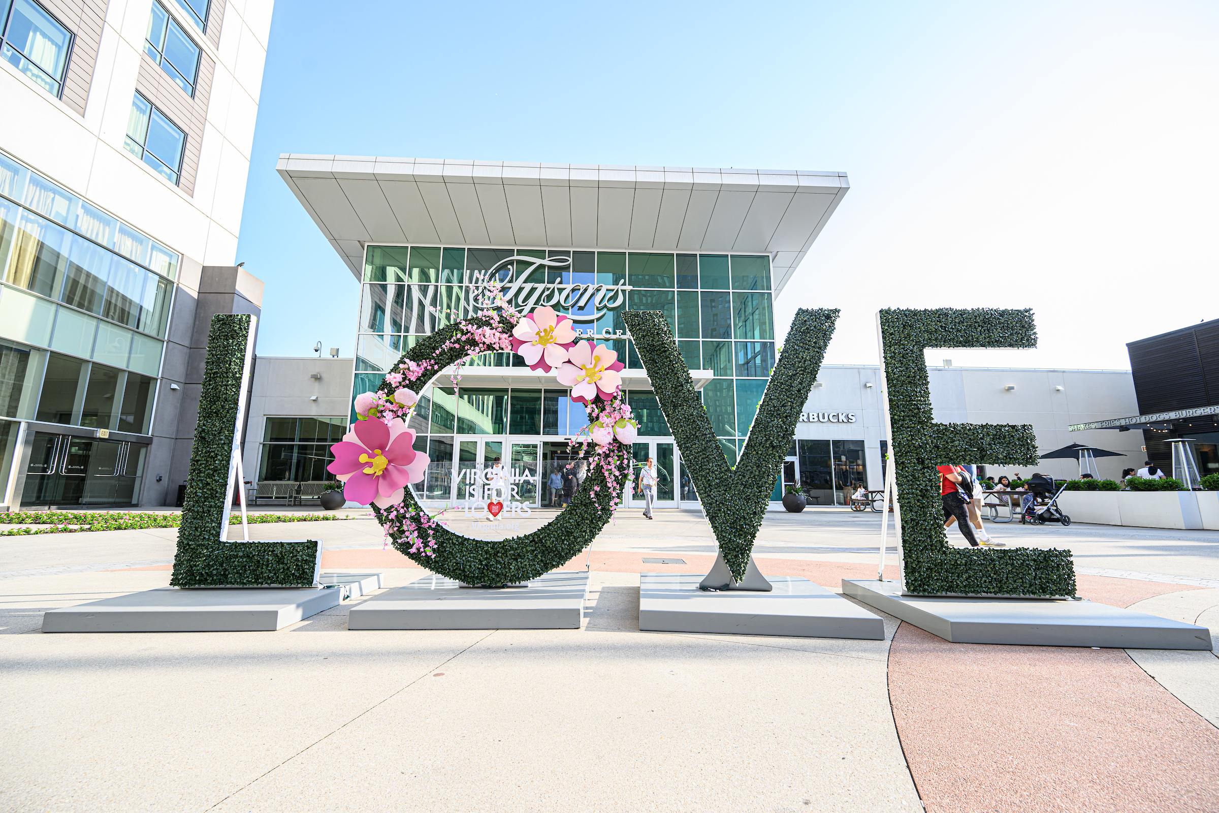 cherry blossom decorated  l-o-v-e letters 