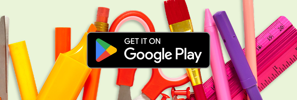 pencil background. Get it on Google play. google play logo.