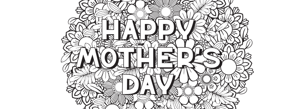 Example of Mother's Day floral design card art. Text reads "Happy Mother's Day"