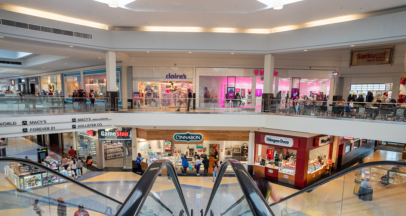 View of the interior area of Green Acres Mall