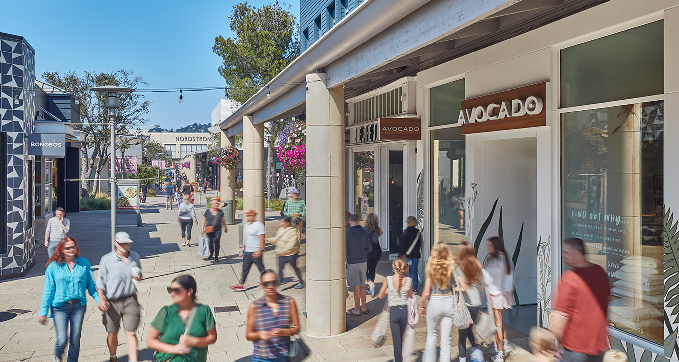 Guests shopping The Village at Corte Madera