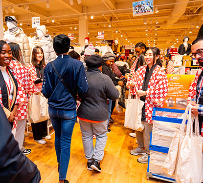 Guests at Uniqlo's grand opening event