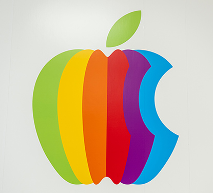 The Apple logo rendered in multicolor