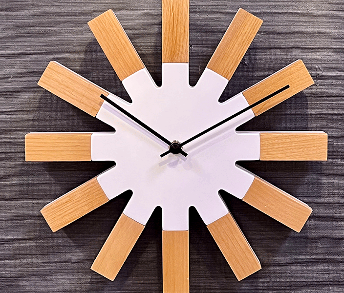 A wooden clock