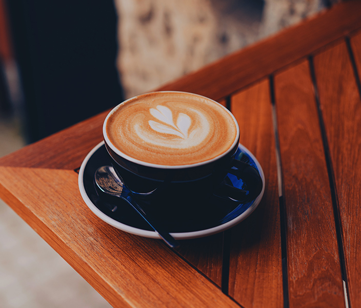 A cappuccino on a table