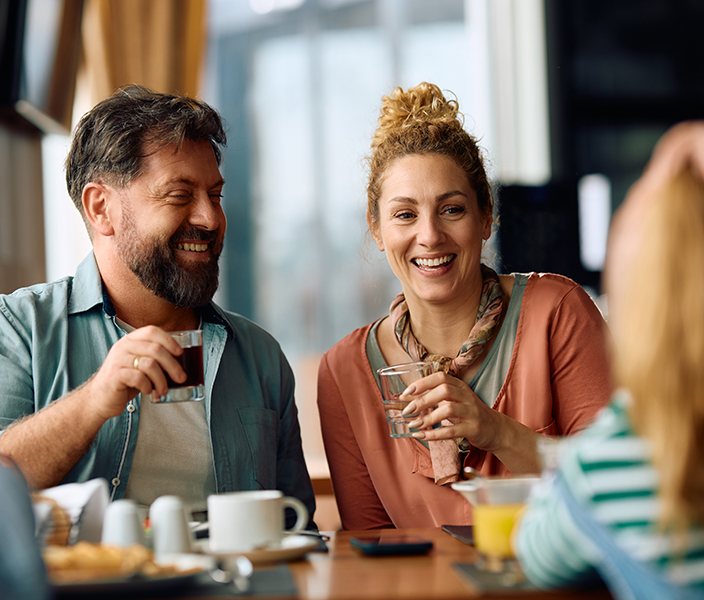 A family enjoying Mother's Day at a restaurant