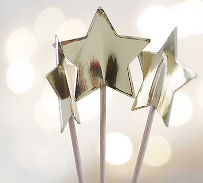 Silver stars on wands