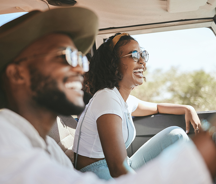 A couple on a summer road trip
