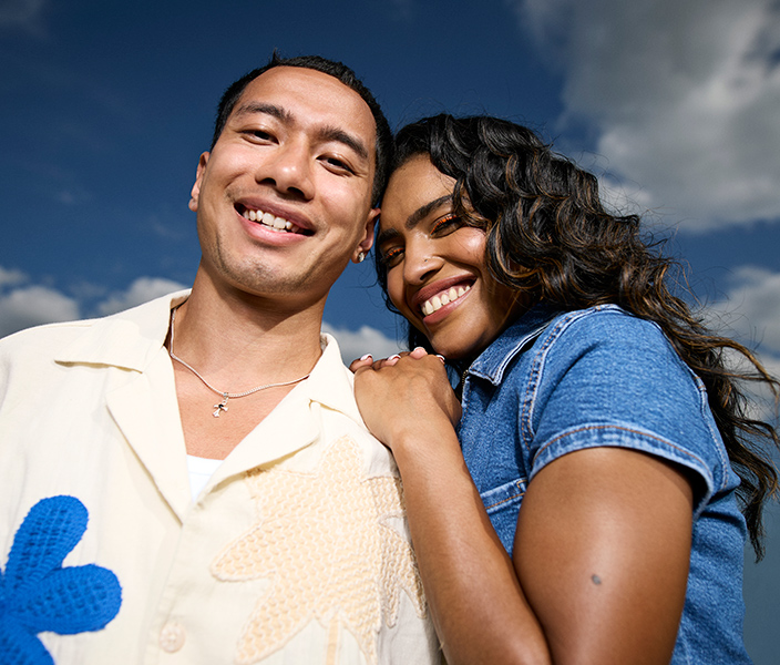 A smiling young couple