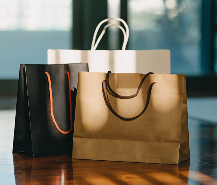 Three shopping bags