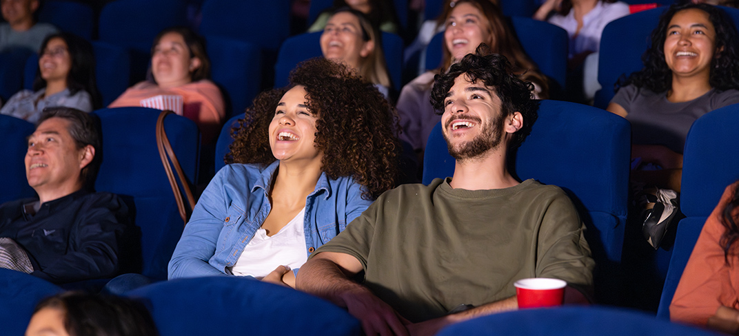 A couple at a movie theatre