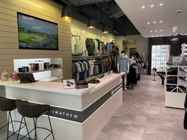 Interior of the new Travis Mathew store