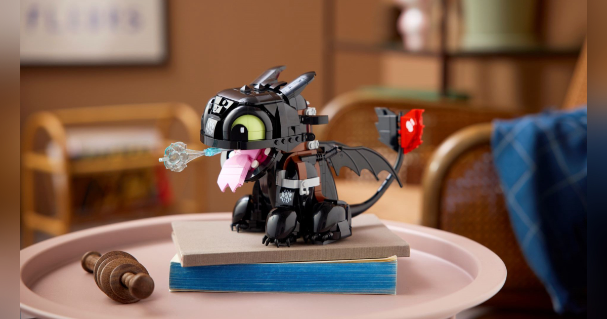 A Lego Night Fury dragon