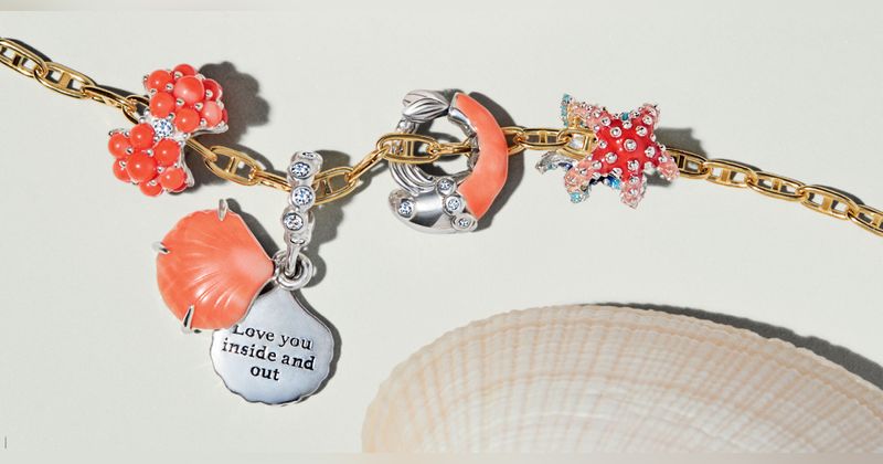 Pandora seashell jewelry on display