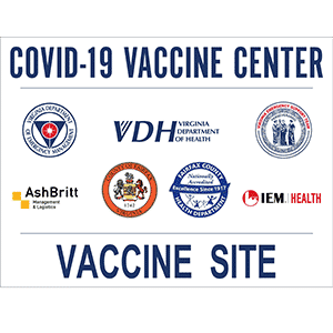 COVID-19 Vaccine Center Vaccine Site with sponsor logos